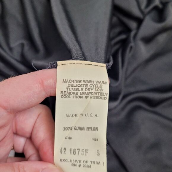 NEW VINTAGE 80s dress Bill Tice Jerry Hall one shoulder black disco dress S - Picture 10 of 10